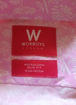 Нова стильна чоловіча рубашка сорочка 100%cotton хлопок worboys португалія p.16(40,5cm)6 фото