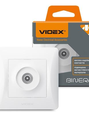 (minimum 1000грн) розетка tv одинарная телевизионная белая videx binera