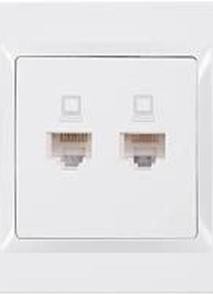 Комп'ютерна розетка подвійна luxel jazz (9028) біла