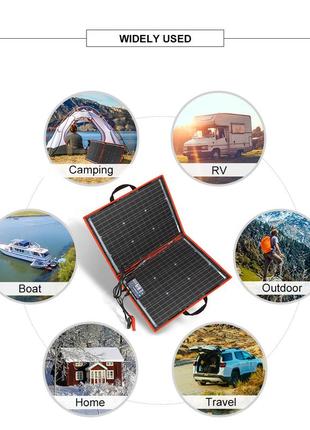Сонячна панель dokio 80w контролер usbx2 складана7 фото