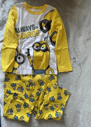 Детская натуральная хлопковая хлопковая пижама миньоны от avon
