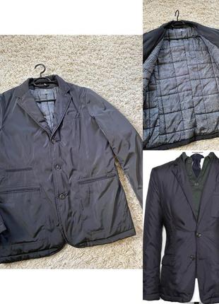 Актуальный стильный стеганый пиджак куртка в базовом чёрном цвете,del mare 1911 milano ,p.l