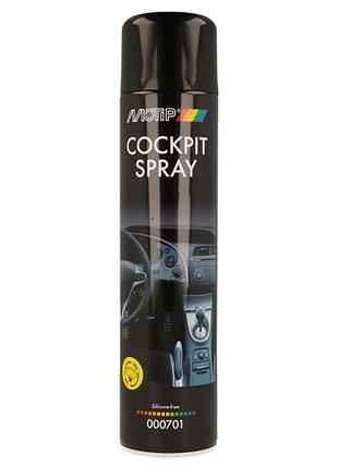 Очиститель для приборной панели motip cockpit spray аэрозоль полуматовый 600 мл - (000701)