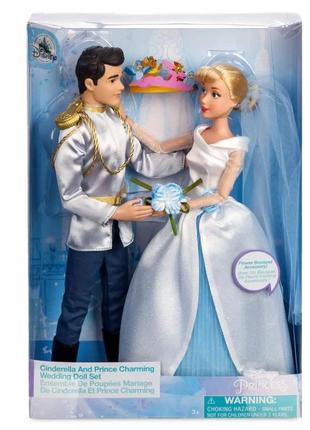 Свадебный набор кукол «золушка и принц» disney cinderella and prince charming wedding doll set