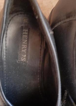 Чоловічі шкіряні туфлі мокасини  henry"s pозмір 42 чорні3 фото