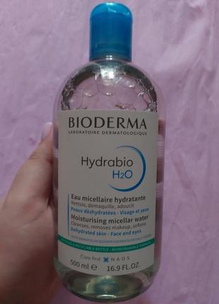 Біодерма
зволожуюча міцелярна вода для зняття макіяжу hydrabio h2o 500 мл bioderma