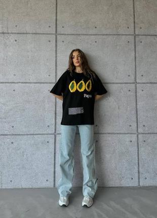 100% бавовна 💫 женская футболка в стиле оверсайз с принтом / 42-46/ мод 2095 фото