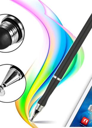 Стилус для сенсорного экрана st8 2в1 дисковый черный