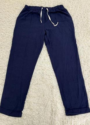 Чоловічі темно-сині котонові штани. розмір м/л. tu