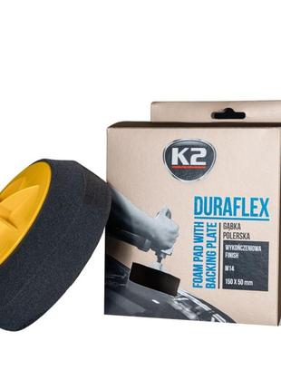 Губка для полірування k2 duraflex на липучці жовтогаряча 150 мм х 50 мм (l642)