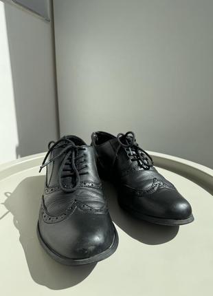 Оксфорди броги класичні натуральна шкіра clarks