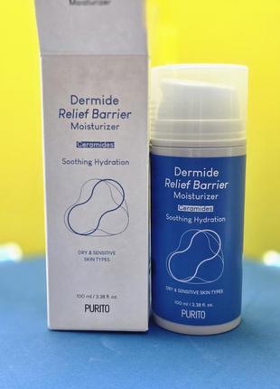 Крем зволожувальний з комплексом керамідів purito dermide relief barrier moisturize3 фото