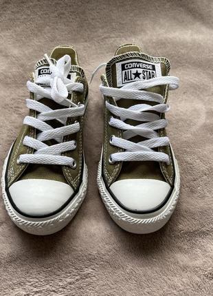 Кеды converse 29 18см. красные хаки детские в новом состоянии7 фото