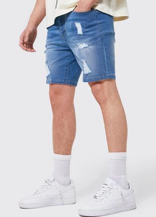 Чоловічі стрейчові(джинсові) шорти. розміри 34 та 36. boohoo