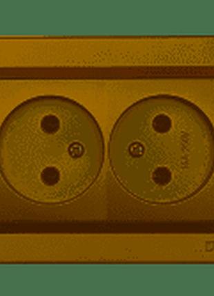 Розетка подвійна luxel jazz (9607) бронзова