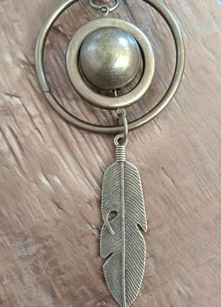 Подвеска бижутерия ожерелье кулон бусы цепочка перо лист