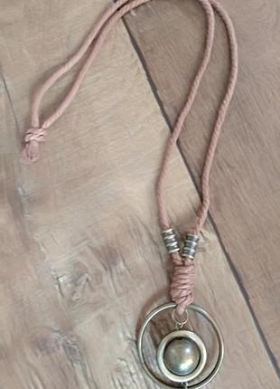 Подвеска бижутерия ожерелье кулон бусы цепочка перо лист