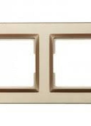 Рамка 2-я горизонтальная luxel jazz (9622) бронзовая