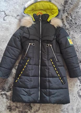 Зимняя куртка для девочки рост 146/152