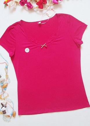 Суперовая футболка с кружевной отделкой tu  💜🌺💜