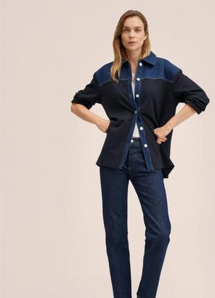 Новая женская джинсовая рубашка манго оригинал размер l оверсайз2 фото