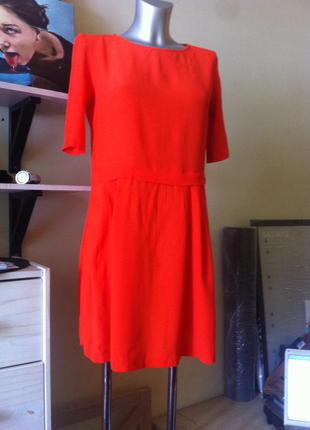 Стильное свободное оранжевое платье от asos вискоза 10-12