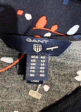 354.лаконичная базовая вискозная блузка в принт бренда премиум класса из швеции gant6 фото