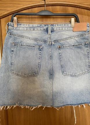 Классическая короткая джинсовая юбка 48-50 р6 фото