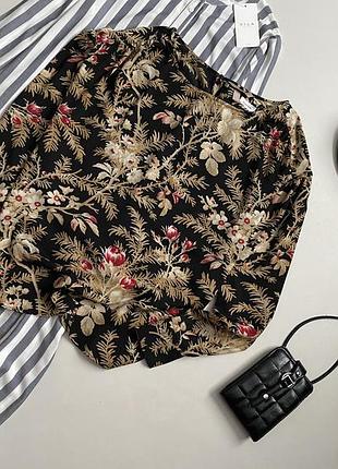 Шикарная цветочная блуза оверсайз с красивым рукавом h&m