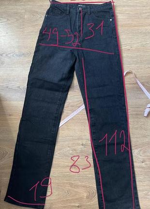 Prettylittlething высокие черные прямые джинсы6 фото