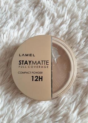 Пудра компактна матувальна lamel  stay matte compact powder 4011 фото
