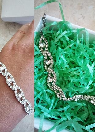 ✨браслет сріблястий/ з камінням/ с камнями✨