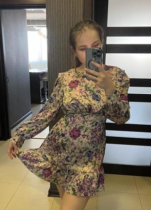 Платье шелк в стиле 90х цветочный принт4 фото