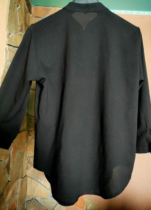 Чорна блуза з креп шифону2 фото