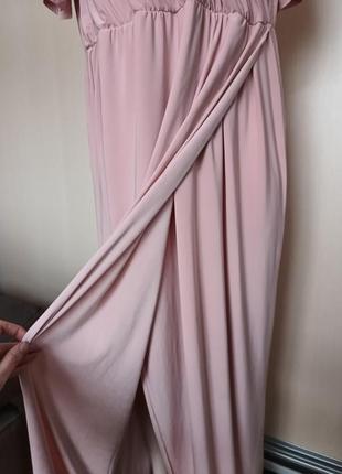 Пастельно - рожева сукня на запах5 фото