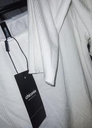 Блузка белая с открытыми плечами, кофточка белая, лонгслив2 фото