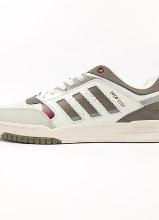 Стильні чоловічі кросівки adidas drop step бежеві з хакі 42