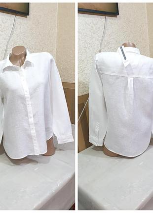 Льняная рубашка. marks spencer. pure linen.