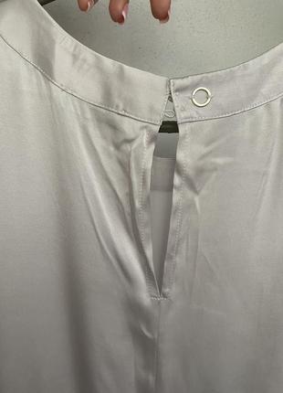Сатиновый жемчужный серебристый топ блуза майка сатиновая4 фото