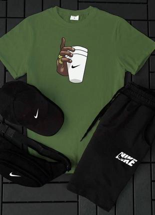 Комплекти найк 4в1: футболка, шорти, кепка та барсетка s-2xl, гортай!!!7 фото