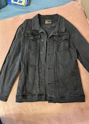 Черная джинсовая куртка5 фото