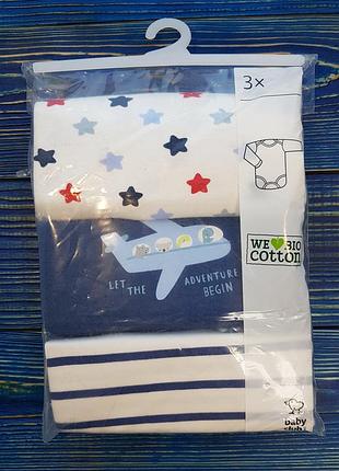 Набор боди с длинным рукавом для мальчика, новорожденного на 56 и 80 рост c&amp;a из 3 штук