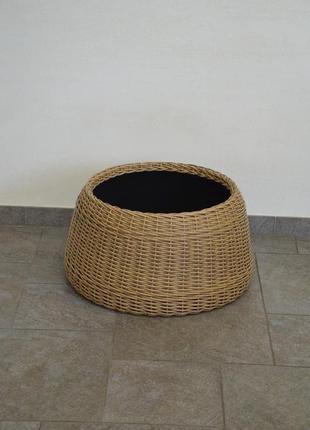 Юбка для ёлки из ротанга ручной работы, плетенная корзина для декорирования елки, подставка под елку3 фото