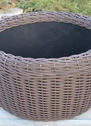 Кошик для дров плетений (дровниця) з штучного ротанга ручної роботи. колір чесаний...