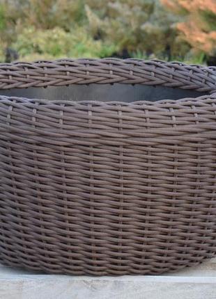 Кошик для дров плетений (дровниця) з штучного ротанга ручної роботи. колір чесаний...