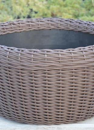 Кошик для дров плетений (дровниця) з штучного ротанга ручної роботи. колір чесаний...