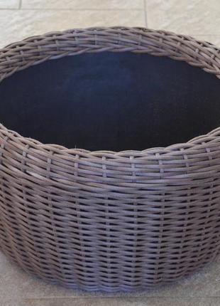 Кошик для дров плетений (дровниця) з штучного ротанга ручної роботи. колір чесаний...