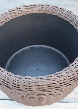 Кошик для дров плетений (дровниця) з штучного ротанга ручної роботи. колір чесаний...