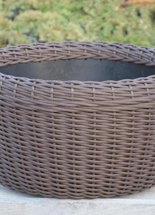 Кошик для дров плетений (дровниця) з штучного ротанга ручної роботи. колір чесаний...