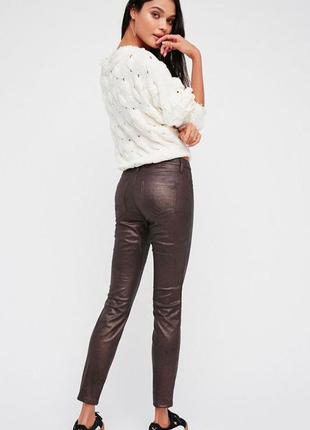 Джинси металік скінні сріблястий темний